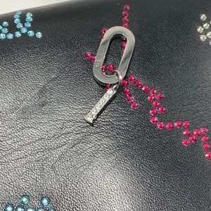 Bendel influencer silver crystal charm letter I